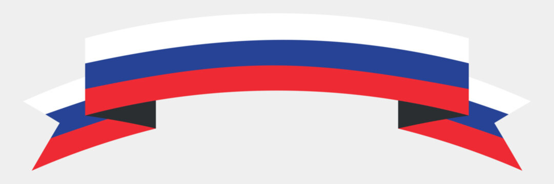 Flags of Russia - flat collection icon. Russia national flag set shape variations vector icon. Isolated sticker.