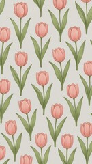 Obraz premium Elegant tulip floral pattern mobile wallpaper