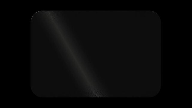 Dark frosted glass panel with rounded corners on black background. Modern UI mockup template