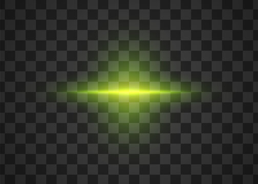 Bright yellow-green horizontal light streak effect on