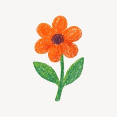 Fototapeta premium Vibrant hand-drawn orange flower