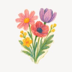 Fototapeta premium Colorful hand-drawn floral illustration.