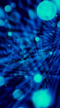 Silent Photon Tide Series - Futuristic Neural Network Blue Bokeh Background 4K