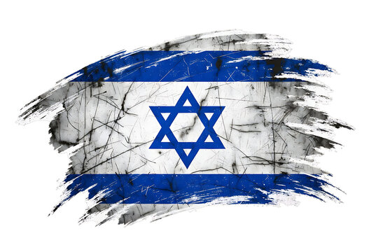 Israeli Flag with Scratched Grunge Effect 