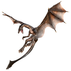 Fototapeta premium 3D Rendering Fairy Tale Dragon on White