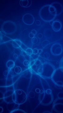Silent Photon Tide Series - Relaxing Deep Blue Bokeh Light Leaks - 4K Background