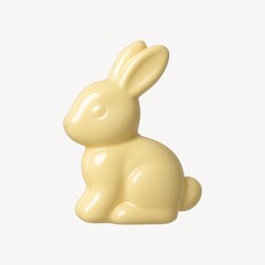 Obraz premium Yellow chocolate bunny illustration.