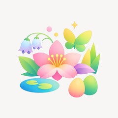 Fototapeta premium Colorful spring nature illustration