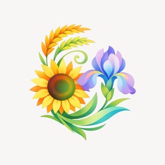Fototapeta premium Vibrant floral design illustration.