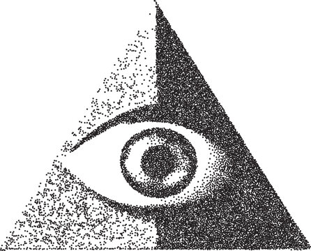 Eye vintage y2k stipple art, vision halftone stipple brutalist retro vector png with transparent background, iris 2000s aesthetic photocopy effect tattoo