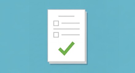 Checklist confirmation on white paper.
