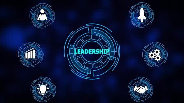 Leadership. Business, Technology, Internet and network concept. Digital technology background.