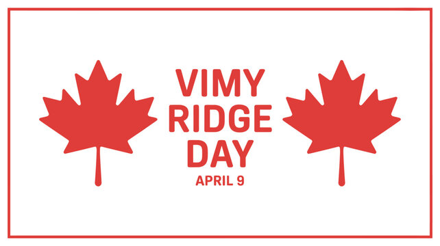 Vimy Ridge Day celebration with maple leaves on white background