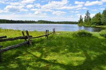 Obraz premium The lake in summer, Sainte-Apolline, Québec, Canada