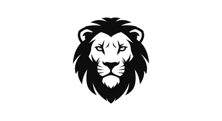 Obraz premium Lion head silhouette on white background