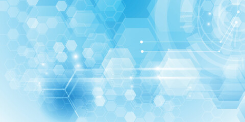 Obraz premium Abstract white hexagon background. science and health care. Futuristic and technology concept background.