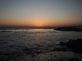 大楽毛海岸の夕焼け空