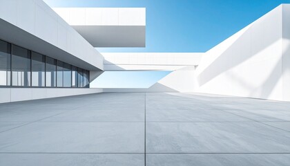 Obraz premium Concrete geometry frames a clear horizon.