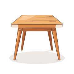 wooden table isolated on white background