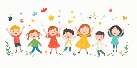 Fototapeta premium Illustration of Childrens Day Children