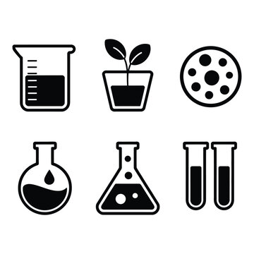 Essential Laboratory Glassware and Scientific Experimentation Icons