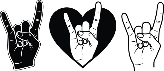 Love sign language gesture with heart symbol © mhk365