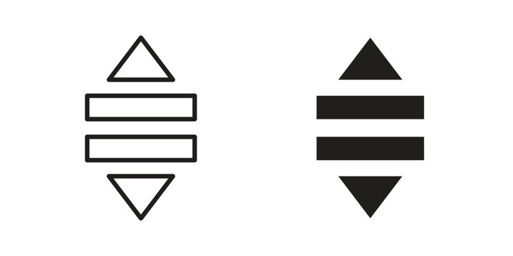 List dropdown icon vector pack. Thin linear and black flat style.