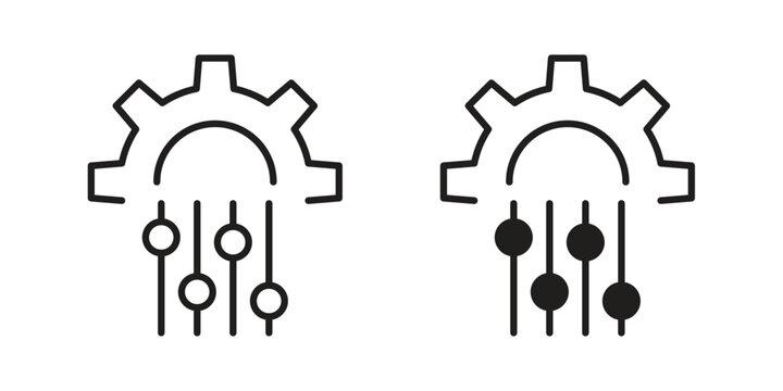 Mass customization icon vector pack. Thin linear and black flat style.