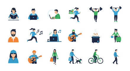 Fototapeta premium Diverse people active lifestyle colorful