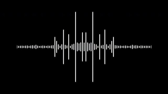 White audio waveform spectrum animation, 4k	