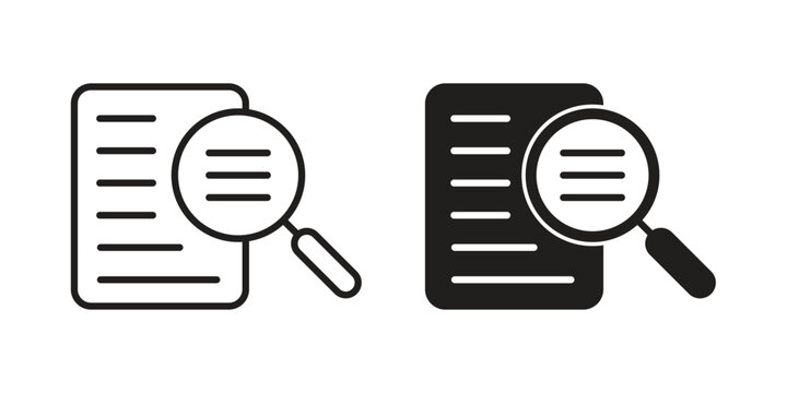 Overview icon vector pack. Thin linear and black flat style.