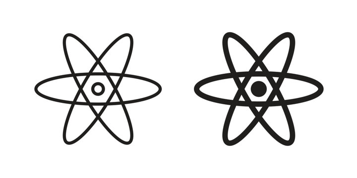 React icon vector pack. Thin linear and black flat style.