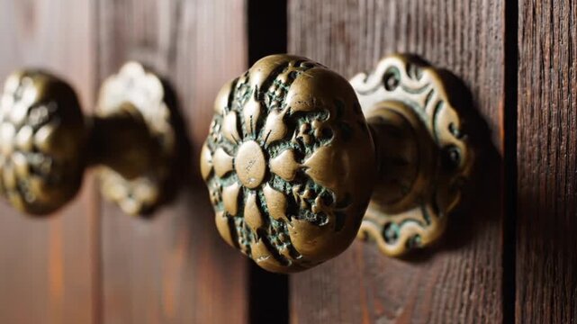 Vintage Brass Door Handle Hardware.