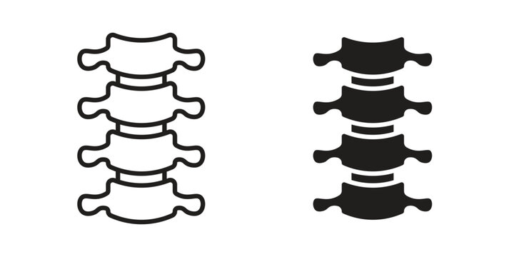 Spine icon vector pack. Thin linear and black flat style.