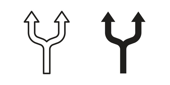 Split icon vector pack. Thin linear and black flat style.