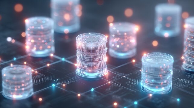 Digital storage framework concept illustrating distributed database systems