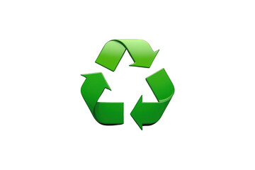 Obraz premium Green 3d recycling symbol illustrating ecological cycle, sustainability, waste management, and environmental protection with a clean transparent background
