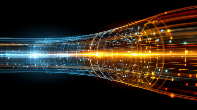 Abstract big data architecture concept &mdash; glowing data pipeline visualization showing data ingestion, processing, and output layers, big data pipeline, data architecture concept, ingestion