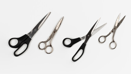 Scissors, isolated image. Set of scissors on a white background