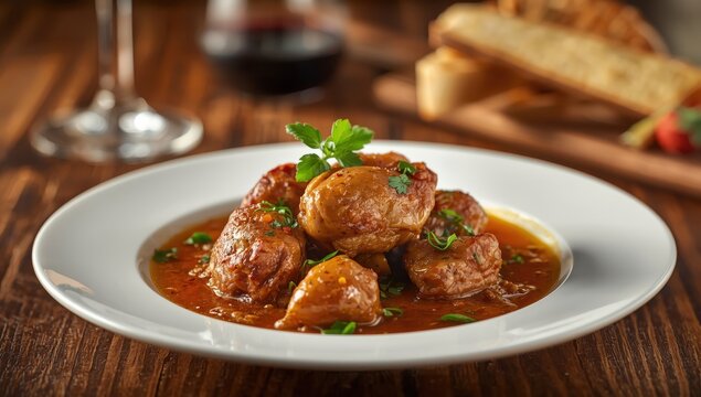 Kidneys of pork cooked in sauce
