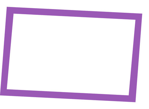A purple rectangle shape with straight edges and right angles is shown
