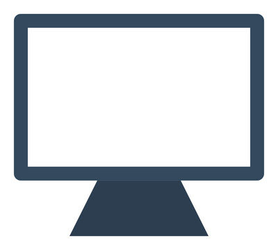 A monitor displays information on a screen with a stand.