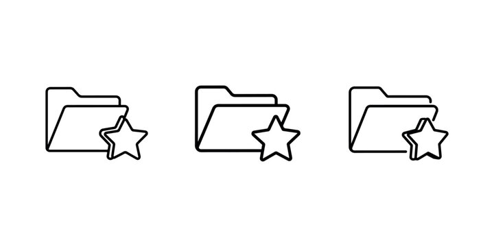 Folder with star icon symbol for favorite file management saving important document bookmarking and organization in digital archive system