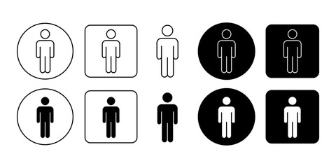 Standing human posture icon collection showing upright body position poses © drawnbybert