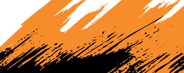 orange black brush Car sticker wrap pattern banner abstract sporty lines black orange color combination grunge brush modern pattern racing motorsport vector design. © inayah