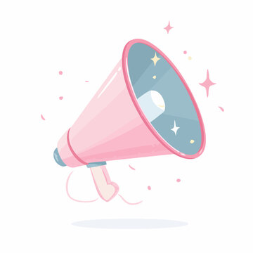 Pink Megaphone Loudspeaker Device Closeup.