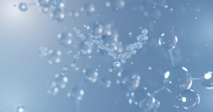 Folate rotating 3D model of vitamin b9, seamless looped video
