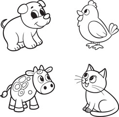 Fototapeta premium set of funny animals