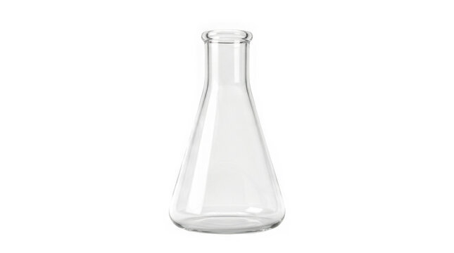 Clear Glass Erlenmeyer Flask Science Tool 3D Render Cutout