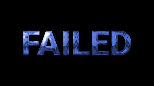 text failed blue effect animation
